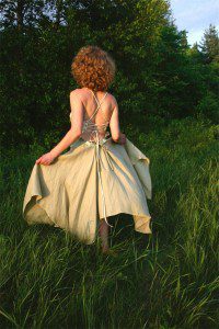 Farfalla is a Fairy Wedding Dress | Ethereal Backless Lace Up Wedding Dresses | Eco friendly Green Hemp Wedding Dress | Made in Vermont | Under $2000